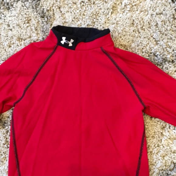 🔴UNDER ARMOUR ColdGear Compression Shirt (YL, Red, Black) - Picture 2 of 4